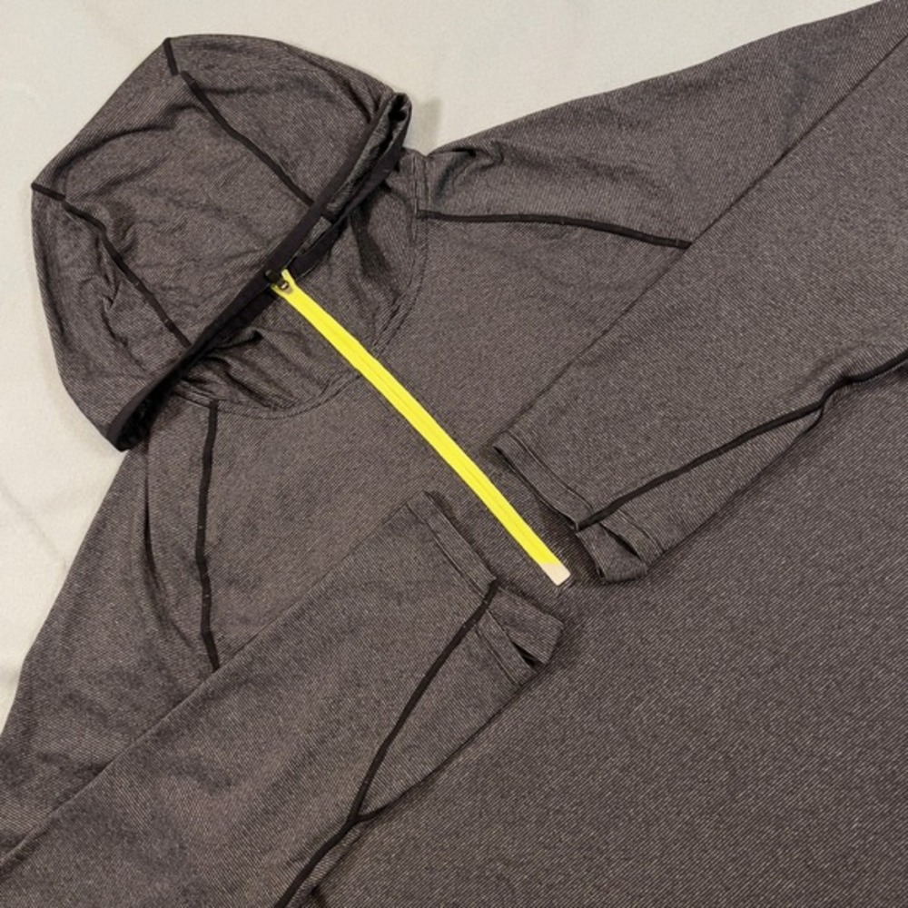 Prana Breathe 1/4 Zip Hoodie Pullover Gray Activewear‎ Top Size Large